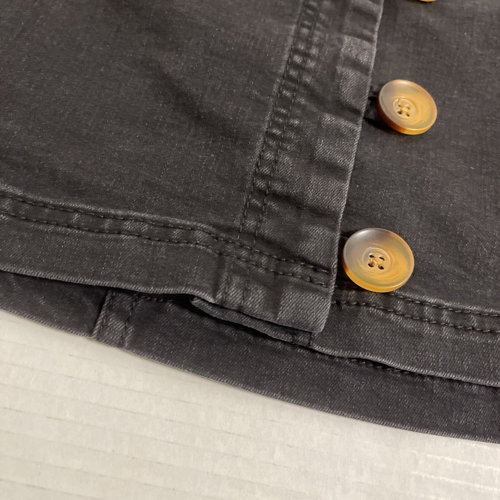 Free People Little Daisies Black Denim Mini Skirt Short Buttons Women's Size 8 - Picture 5 of 12